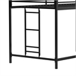 Ady Twin Size Loft Bed with Ladder and Guardrails- Black Metal Frame