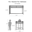 Ady Twin Size Loft Bed with Ladder and Guardrails- Black Metal Frame