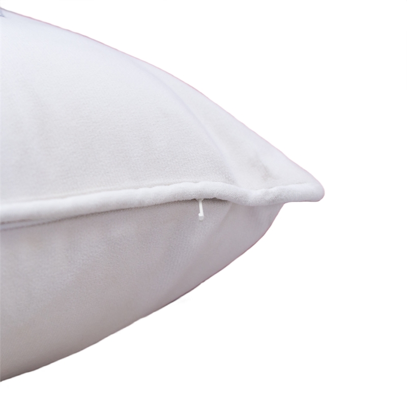 Jiny Lumbar Pillow with Insert- Let It Snow Gray Velvet Embroidery 14x20