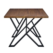 Dining Table- 59 Inch Rectangular Wood Top- Black Metal Trestle Base