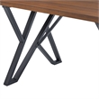 Dining Table- 59 Inch Rectangular Wood Top- Black Metal Trestle Base