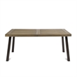 Kristi Outdoor Dining Table- Rectangular Wood Top- Gray Iron Legs- 69 Inch