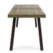 Kristi Outdoor Dining Table- Rectangular Wood Top- Gray Iron Legs- 69 Inch