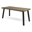 Kristi Outdoor Dining Table- Rectangular Wood Top- Gray Iron Legs- 69 Inch