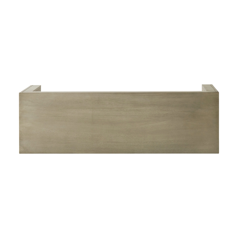 Accent Dining Bench- 48 Inch Taupe Gray Finish- Panel Legs Acacia Wood