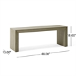 Accent Dining Bench- 48 Inch Taupe Gray Finish- Panel Legs Acacia Wood