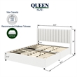 Deny Queen Storage Bed- 4 Drawers- Channel Tufted Ivory Boucle Upholstery