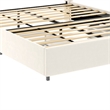 Nia Queen Bed- 2 Storage Drawers- Wingback Tufted Ivory Velvet Headboard