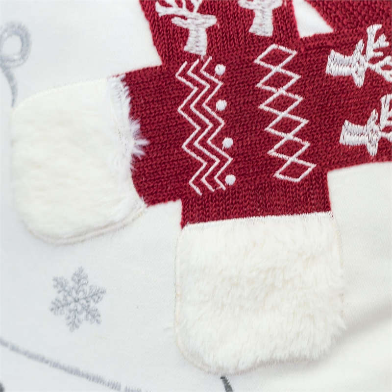 Throw Pillow Cover- Let It Snow Christmas Red Knit Hat- 20 Inch Square