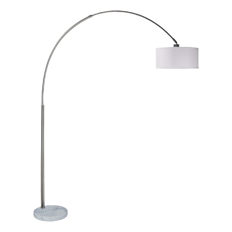 Arch Floor Lamp with Adjustable Arm- White Shade- Marble Base- 81 Inch
