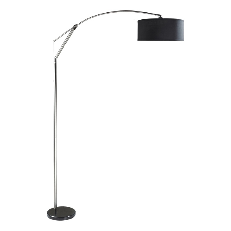 Arch Floor Lamp- Adjustable Arm and Black Genuine Marble Base- 81 Inch