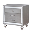 Queen Bedroom Set- Silver Wood- 2 Piece Set with Nightstand