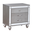 Queen Bedroom Set- Silver Wood- 2 Piece Set with Nightstand