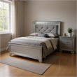Queen Bedroom Set- Gray Wood- 2 Piece Set with Nightstand