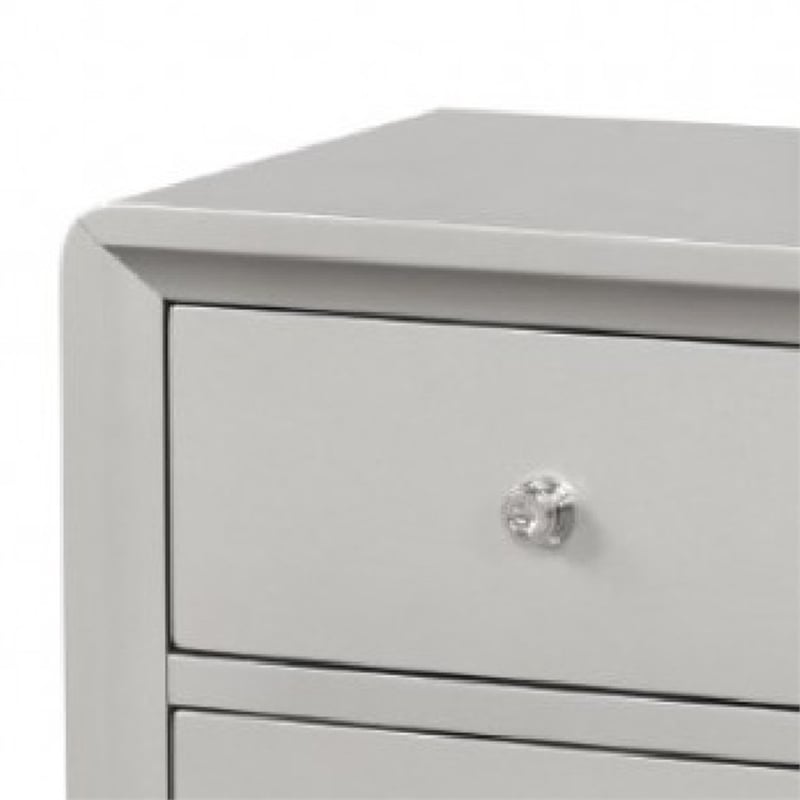Queen Bedroom Set- Champagne Gray-Champagne Silver Wood-2 Piece Set w Nightstand