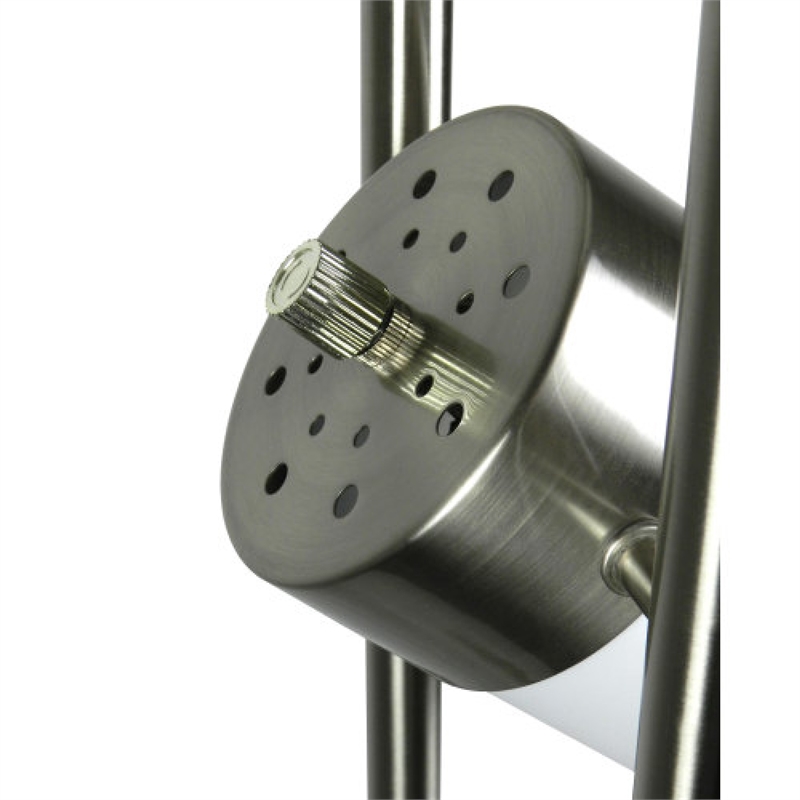 Floor Lamp with 3 Frosted White Shades- 65 Inch Chrome Dual Pole Body