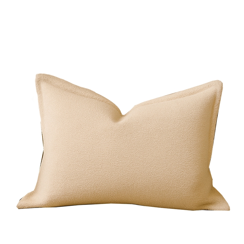 Hez Lumbar Throw Pillow- Flexible Ivory Fabric with Tailored Edges- 16x24