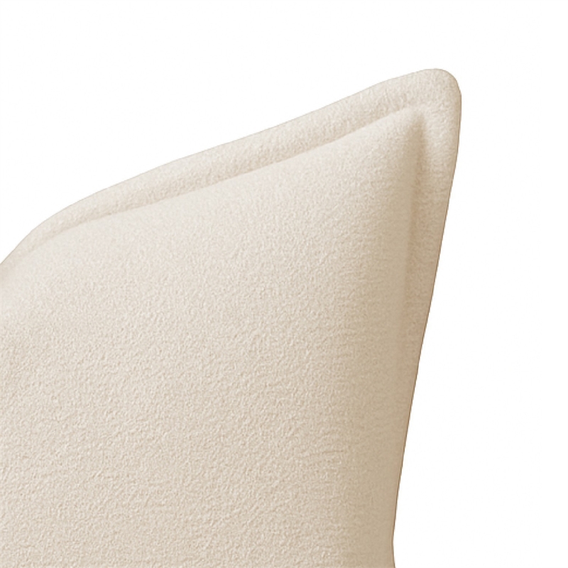Hez Lumbar Throw Pillow- Flexible Ivory Fabric with Tailored Edges- 16x24