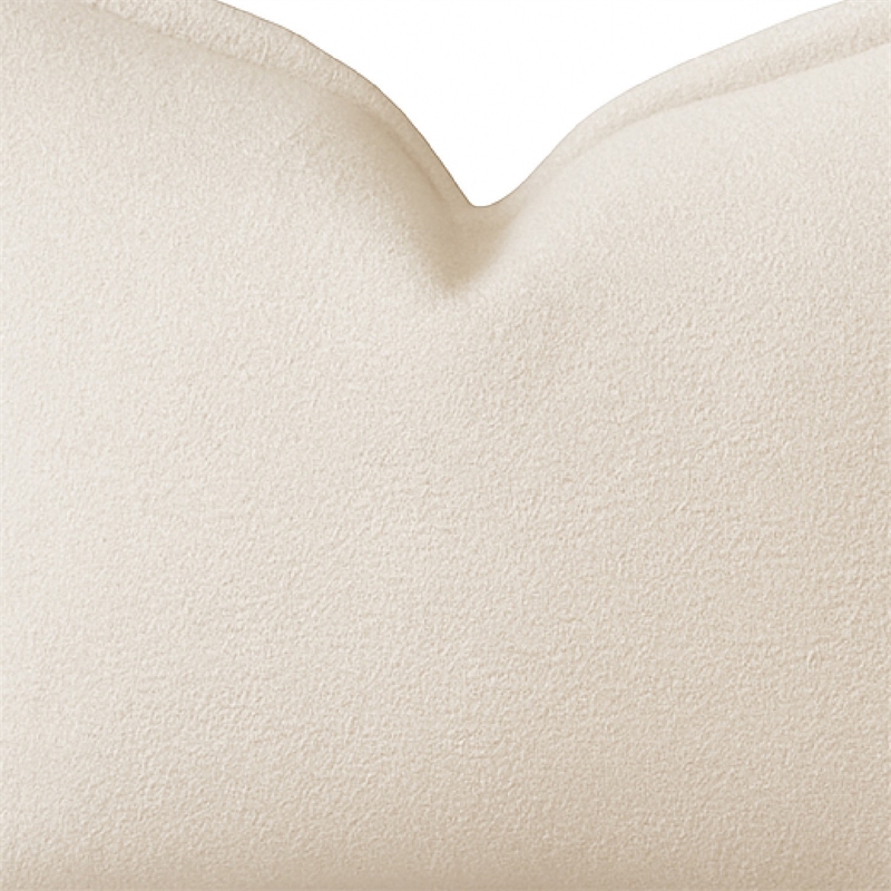 Hez Lumbar Throw Pillow- Flexible Ivory Fabric with Tailored Edges- 16x24
