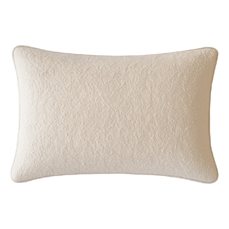 Hez Lumbar Throw Pillow- Plush Ivory Textured Fabric- 16x24 Rectangular