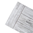 Outdoor Dining Bench- 63 Inch Sandblasted Gray Slatted Seat- Black Legs