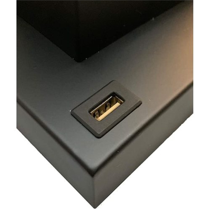 Table Lamp with Night Light- USB- Gold n Black Base with Crystal Accent
