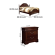 Queen Bedroom Set- Brown Wood- 2 Piece Set with Nightstand