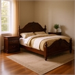 Queen Bedroom Set- Brown Wood- 2 Piece Set with Nightstand