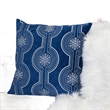 Zey Throw Pillow Cover- Snowflake Embroidered Blue Velvet- 20 Inch Square