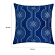 Zey Throw Pillow Cover- Snowflake Embroidered Blue Velvet- 20 Inch Square