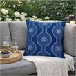 Zey Throw Pillow Cover- Snowflake Embroidered Blue Velvet- 20 Inch Square