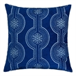 Zey Throw Pillow Cover- Snowflake Embroidered Blue Velvet- 20 Inch Square