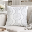 Zey Throw Pillow Cover- Snowflake Embroidered White Velvet- 20 Inch Square