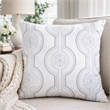 Zey Throw Pillow Cover- Snowflake Embroidered White Velvet- 20 Inch Square