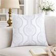 Zey Throw Pillow Cover- Snowflake Embroidered White Velvet- 20 Inch Square