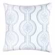 Zey Throw Pillow Cover- Snowflake Embroidered White Velvet- 20 Inch Square