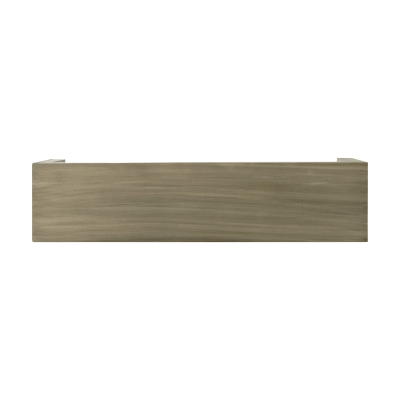 Dining Bench- Rectangular Seat Panel Legs- Gray and Taupe Wood- 63 Inch
