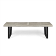 Cior Outdoor Dining Bench- 62 Inch Slatted Gray Acacia Wood- Sled Base