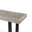 Cior Outdoor Dining Bench- 62 Inch Slatted Gray Acacia Wood- Sled Base