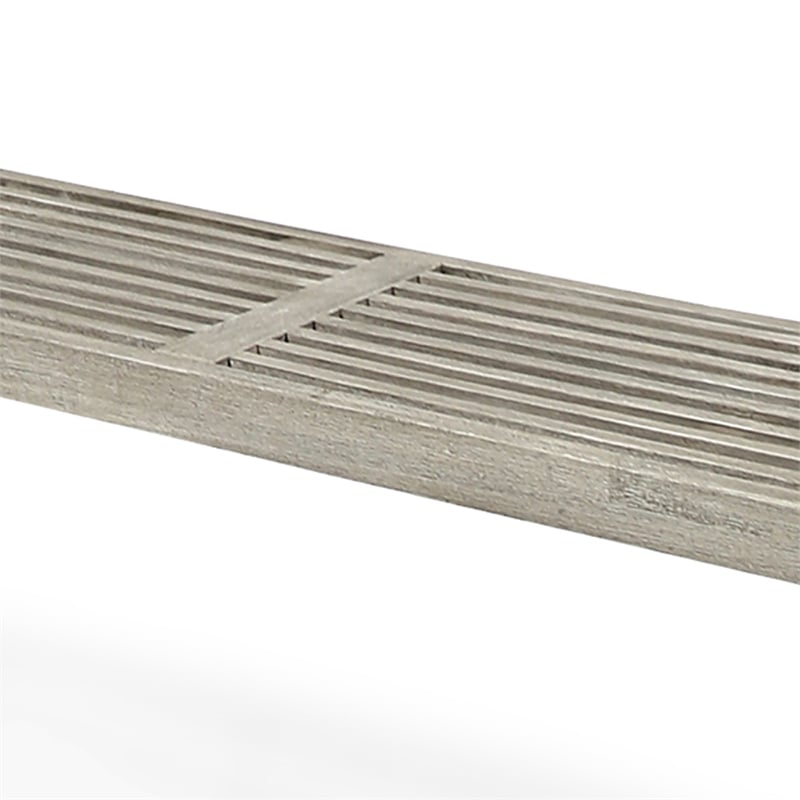 Cior Outdoor Dining Bench- 62 Inch Slatted Gray Acacia Wood- Sled Base