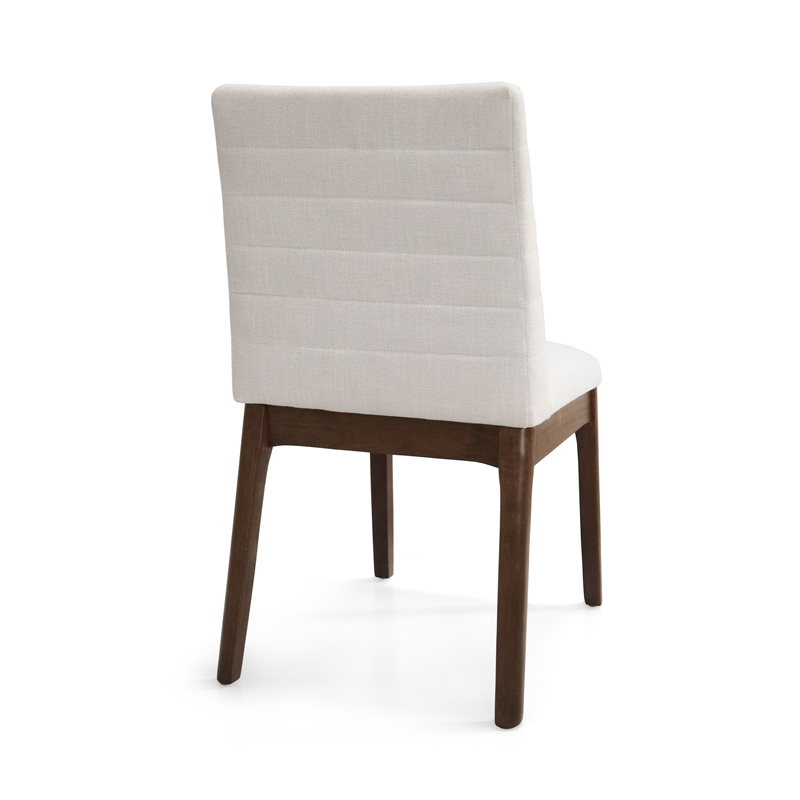 Dining Side Chair Set of 2-- Channel Stitching- Light Beige Fabric