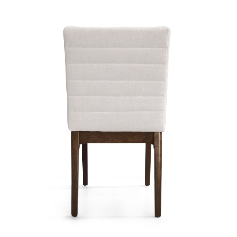 Dining Side Chair Set of 2-- Channel Stitching- Light Beige Fabric