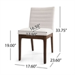 Dining Side Chair Set of 2-- Channel Stitching- Light Beige Fabric