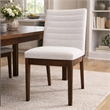 Dining Side Chair Set of 2-- Channel Stitching- Light Beige Fabric