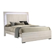 Queen Bedroom Set- White Wash- Chrome- 2 Piece Set with Nightstand