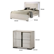 Queen Bedroom Set- White Wash- Chrome- 2 Piece Set with Nightstand