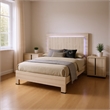 Queen Bedroom Set- White Wash- Chrome- 2 Piece Set with Nightstand