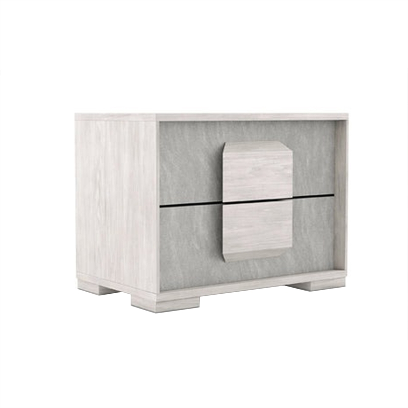 Queen Bedroom Set- White Wash- Stone Gray- 2 Piece Set with Nightstand