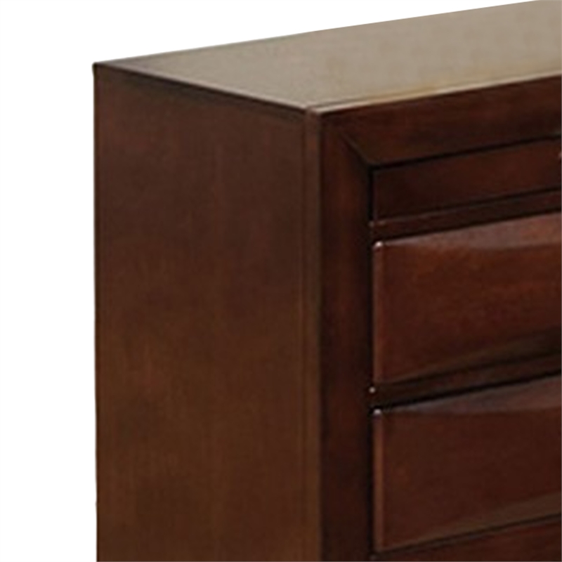 Queen Bedroom Set- Cherry Brown- Nickel Wood- 2 Piece Set with Nightstand