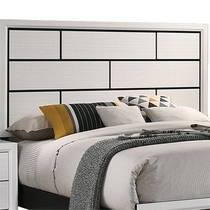 Queen Bedroom Set- White- Black- Nickel Wood- 3 Piece Set with 2 Nightstands